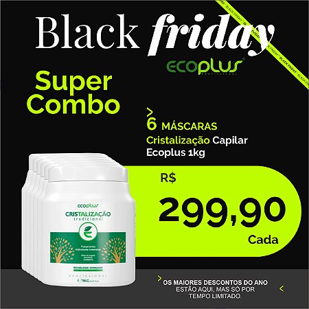 SUPER COMBO 6 MÁSCARAS Cristalização Capilar Ecoplus 1kg