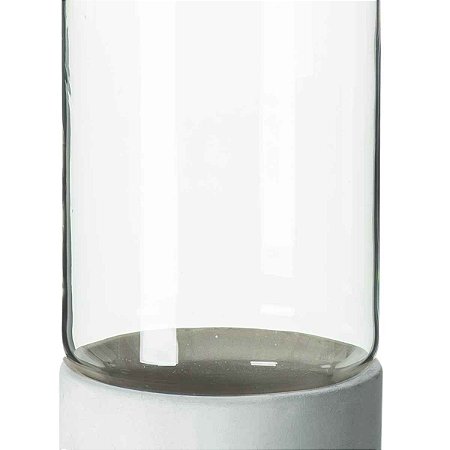 Vaso Decorativo Vidro e Cimento