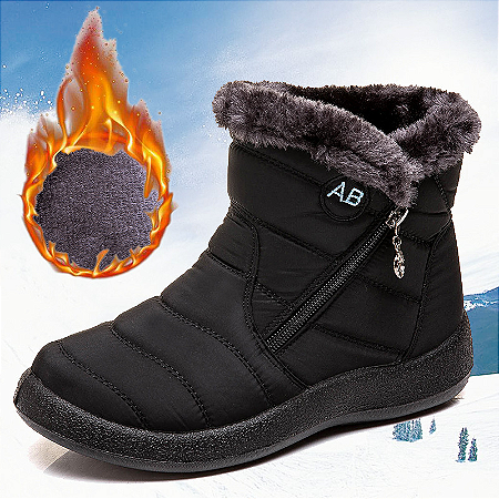 Bota de neve impermeável feminina forrada