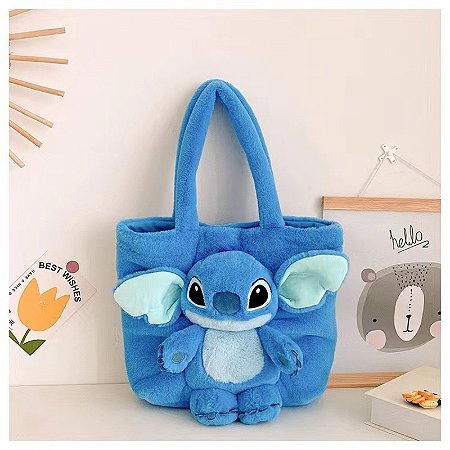 Bolsa de ombro de pelúcia para meninas personagens stitch