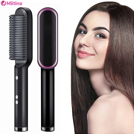 Alisador de cabelo elétrico profissional rápido aquecimento pente elétrico
