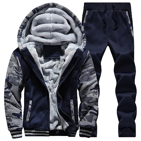 conjunto masculino de moletom grosso forrado ideal baixas temperaturas