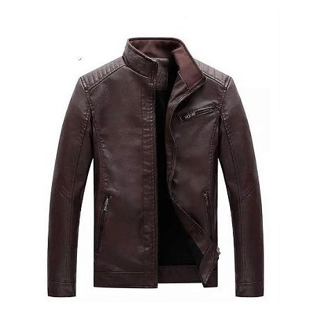 Jaqueta De Couro Masculina Motoqueiro Moda Inverno 2021