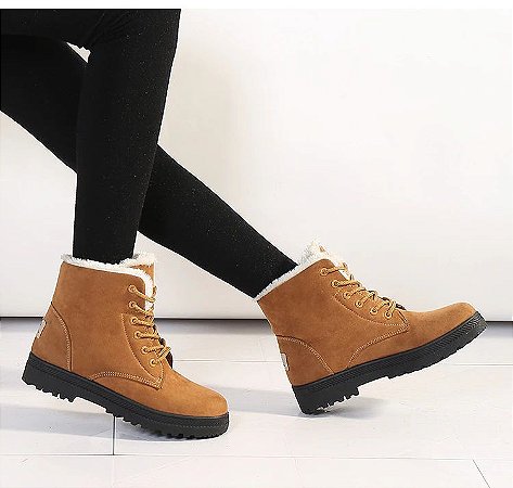 Bota feminina de neve forrada