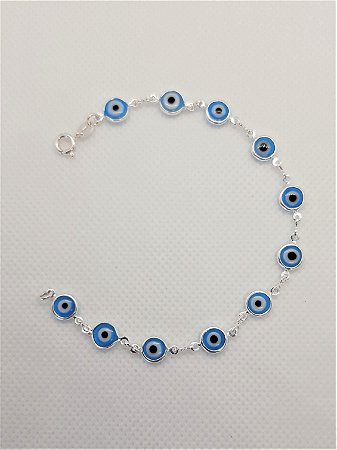Pulseira olho grego azul claro