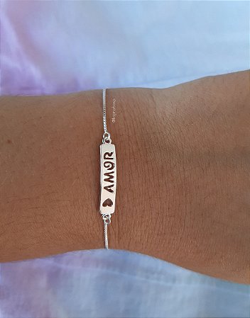 Pulseira plaquinha amor