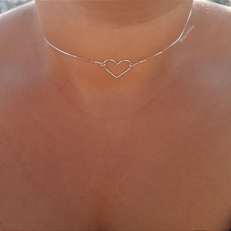 Choker coração vazado