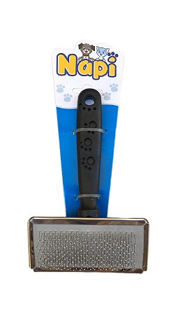 Rasqueadeira para Cães e Gatos Preta com Cabo de Plástico