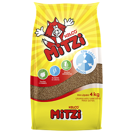 Areia para Gato Mitzi Granulado Sanitário Kelco
