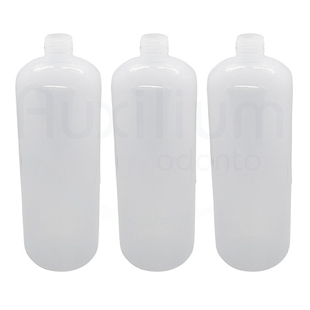 KIT 3 GARRAFAS PET PAREDE GROSSA LEITOSA 1L