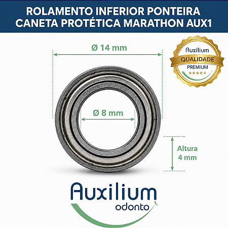ROLAMENTO INFERIOR PONTEIRA CANETA PROTÉTICA MARATHON 14X8X4