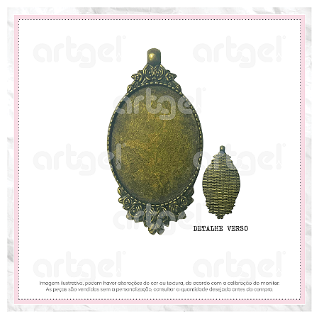 Base Colar em Metal Oval com Rosas