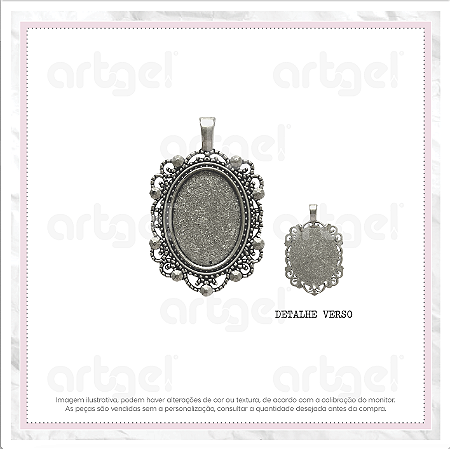 Metal Colar Oval Bolinhas