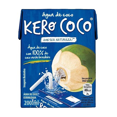 Água De Coco Kerococo Para Gelo 200ml - 24 Unidades