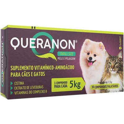 Suplemento Alimentar Queranon para Cães e Gatos Small Ate 5 kg  30 comprimidos