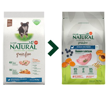 Ração Guabi Natural Grain Free Cão Adulto Mini e Pequeno Frango e Lentilha