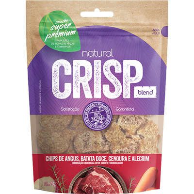 Snack Natural Crisp Chips de Angus, Batata Doce, Cenoura e Alecrim