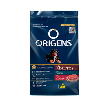 Origens Cão Adulto Carne Raças Grandes 15kg