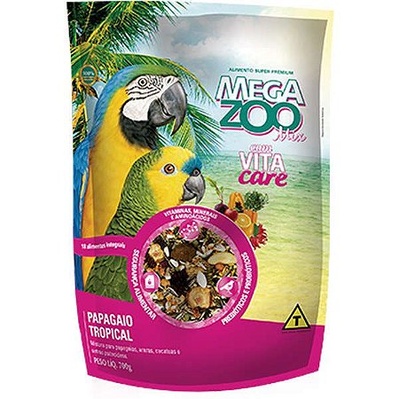 Mega Zoo Papagaio Tropical 700g