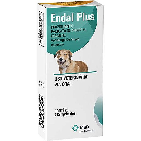 Vermifugo MSD Endal Plus 4 comprimidos