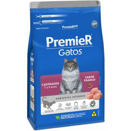 Ração Premier para Gatos Castrados de 7 a 11 anos Sabor Frango