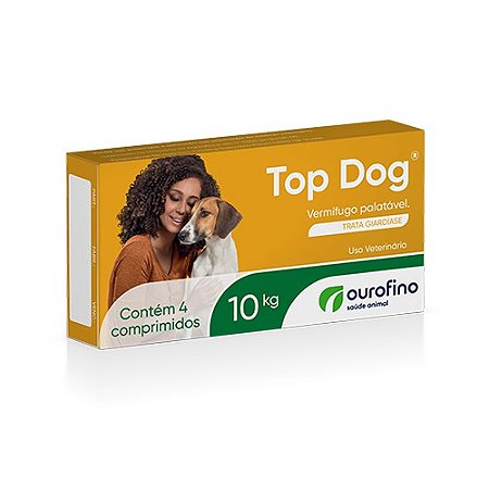 Top Dog vermífugo palatável 10kg 4 comprimidos