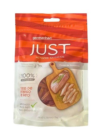 Just Cães e Gatos Tiras Mix Pato e Frango 75g