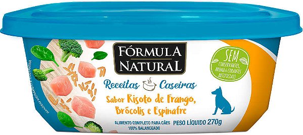 Fórmula Natural Receitas Caseiras Risoto de Frango, Brócolis e Espinafre para Cães 270g