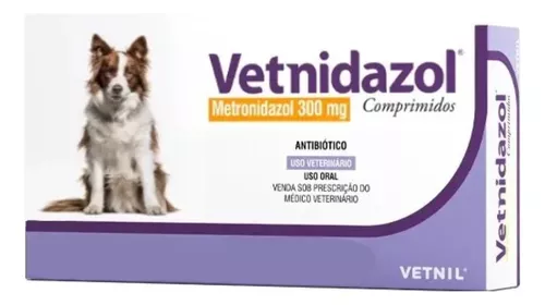 Vetnidazol 300mg Antimicrobiano Para Cães e Gatos Vetnil 10 Comprimidos