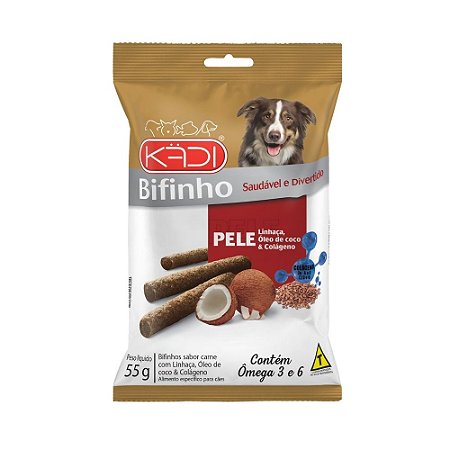 Kadi Bifinho Pele Com Carne, Linhaça, Óleo de Coco e Colágeno Para Cães