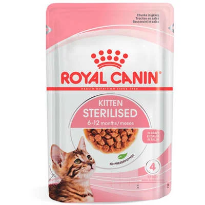Royal Canin Sachê Pedaços ao Molho para Gatos Filhotes Castrados