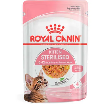 Royal Canin Sachê Jelly Kitten Sterilised para Gatos Filhotes Castrados