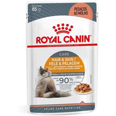 Royal Canin Sachê Gatos Adultos Hair & Skin Pedaços ao molho 85g