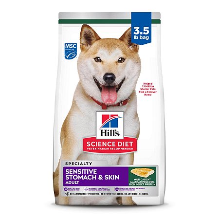 Hill's Science Diet Pele Sensível para Cães Adultos com proteína sustentável 1,58kg