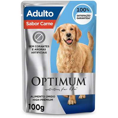 Optimum Cão Sachê Adulto Carne 100g