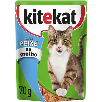 KiteKat Sachê Gatos Adultos Sabor Peixe Ao Molho 70g