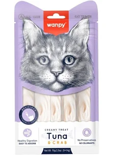 Wanpy Gato Creamy Atum e Carangueijo 70g (5x14g)