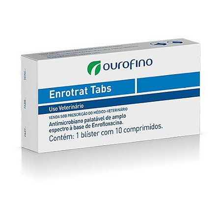 Enrotrat Antimicrobiano com 10 Tabletes OuroFino