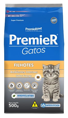 Ração Premier Ambientes Internos para Gatos Filhotes Sabor Frango