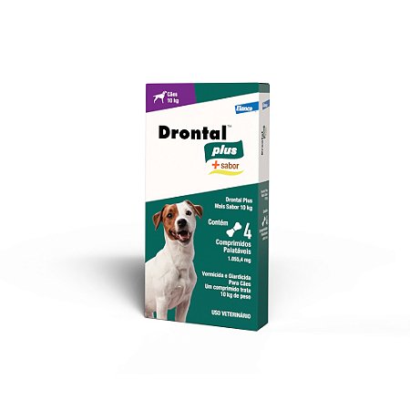 Drontal Cão Ate 10kg Sabor Carne com 4 Comprimidos Bayer