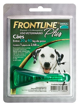 Frontline Plus Cão 2.68ml 20-40kg  Boehringer Ingelheim