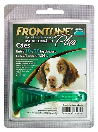 Frontline Plus Cão 1.34ml 10-20kg  Boehringer Ingelheim