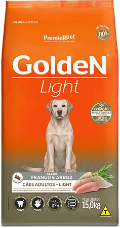 Ração Golden Formula Light para Cães Adultos Frango e Arroz 15kg