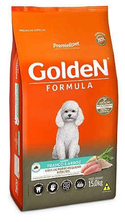 Ração Golden Formula para Cães Adultos Pequeno Porte Mini Bits Frango e Arroz