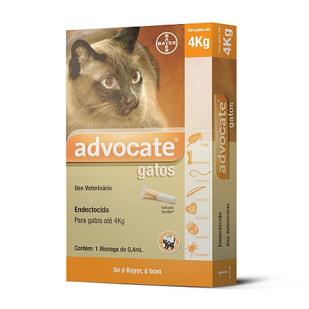 Advocate Gatos 0.4ml Ate 4kg Bayer