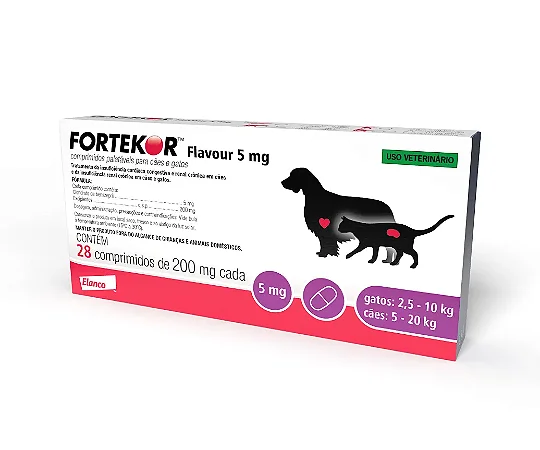 Fortekor 5mg 28 Comprimidos Palatáveis