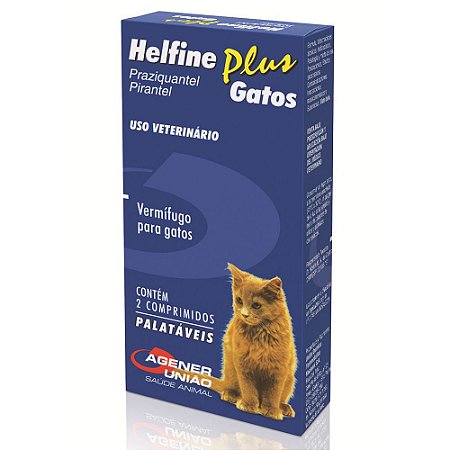 Helfine Plus   Antiparasitário Gatos 2 Comprimidos Agener