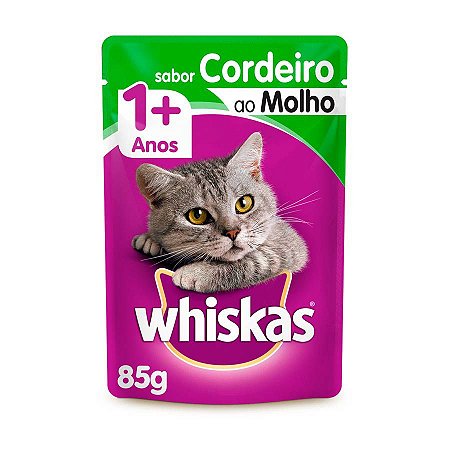 Whiskas Sachê Gato Adulto Cordeiro ao Molho 85g