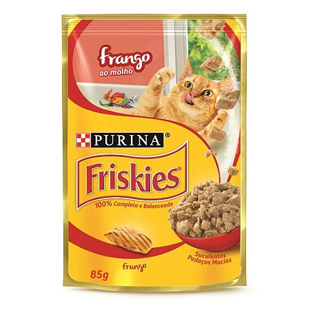 Friskies Sachê Gatos Adultos Frango Ao Molho 85g