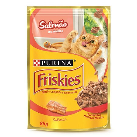 Friskies Sachê Gatos Adultos Salmão Ao Molho 85g